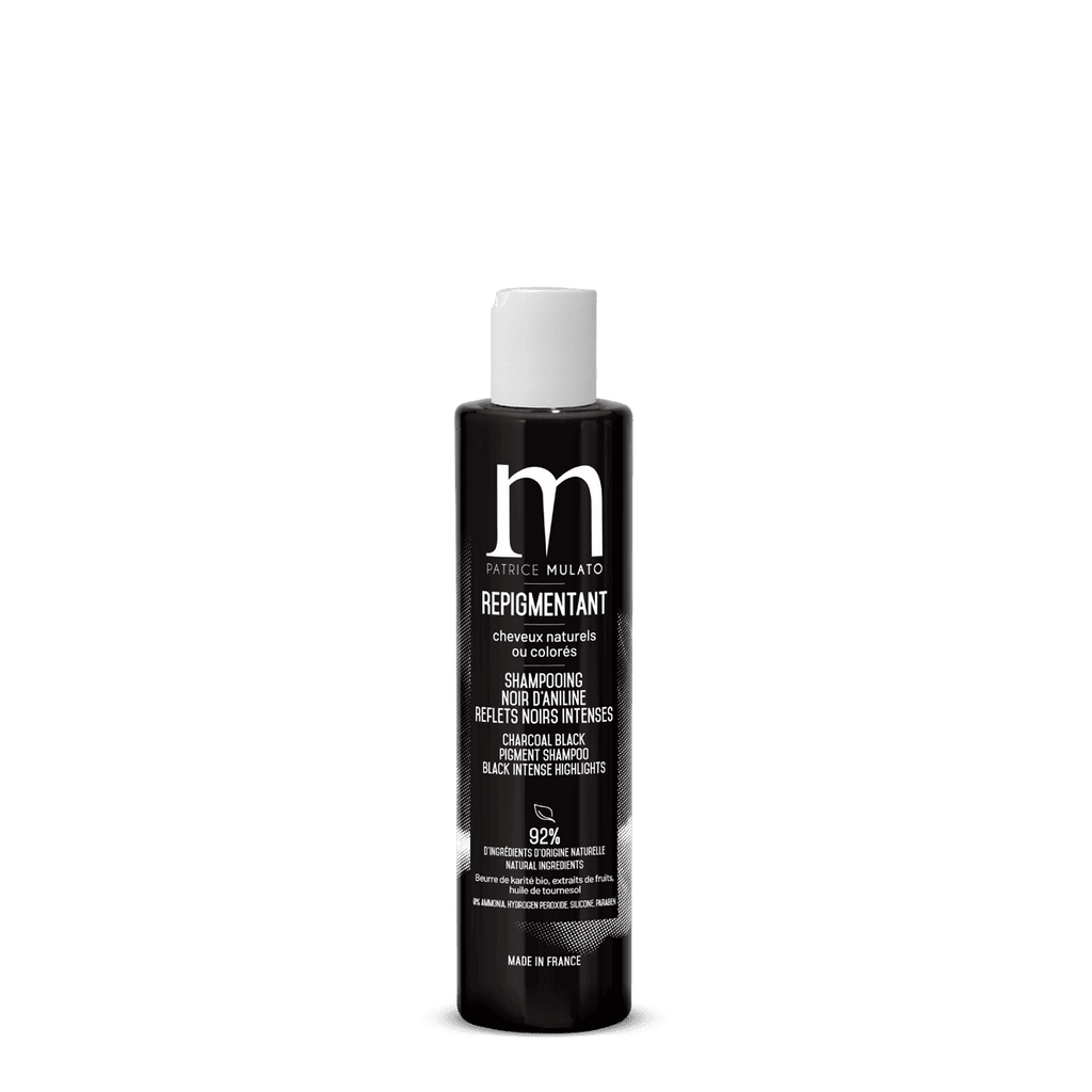 Patrice Mulato Cosmetics, noir d'aniline, marron glacé, brun, brune, marron chocolat, froid, soin repigmentant, shampoing repigmentant, masque, soin cheveux, coloration naturelle, rouge cerise venise, ocre havane, sienne brûlée, ombre naturelle, terre bleue, pourpre phénicien, violet, violine, henne, cheveux rouges