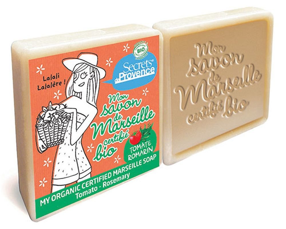 savons de marseille bio tomate romarin melon pêche secrets de provence certifié ecocert douche soin toute la famille enfant en forme de galet, 100% naturel, écologique et économique Vegan et Bio sans huiles essentielles, soin capillaire, sec, bio, vegan, masque, biologique, savon, plante, karite, shampoing solide