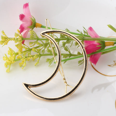 Barrette Croissant de Lune dorée