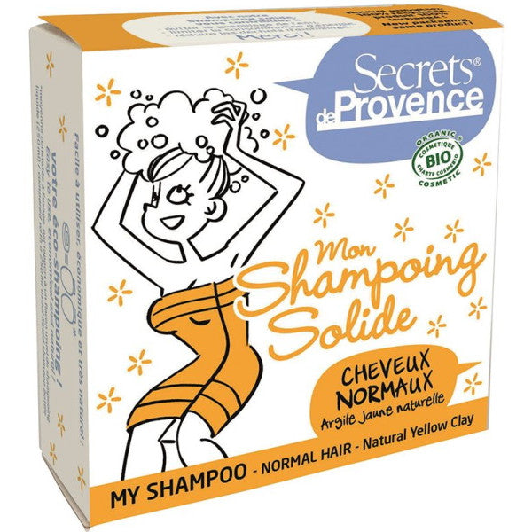 Shampoing solide bio secrets de provence certifié ecocert cheveux normaux secs argile rouge (mais aussi pour cheveux normaux, enfant, sec,) en forme de galet, 100% naturel, écologique et économique Vegan et Bio sans huiles essentielles, soin capillaire, sec, bio, vegan, masque, biologique, savon, plante, karite,