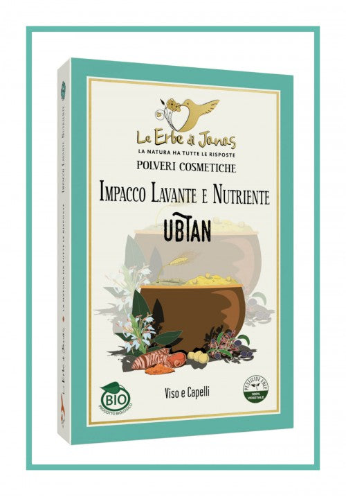 masque soin capillaire lavant et hydratant ubtan le erbe di janas, impacco lavante e nutriente soin naturel multifonctionnel pour le visage et les cheveux. Cette poudre à base de plantes ayurvédiques est idéale pour nettoyer en profondeur, exfolier, hydrater et nourrir votre peau et vos cheveux.