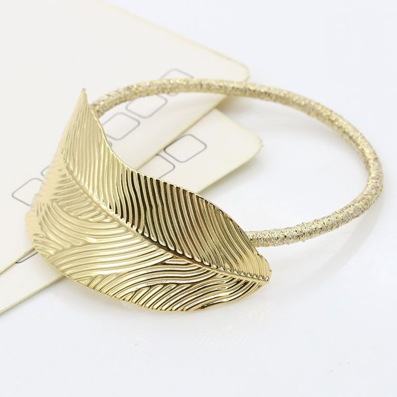 Cache Elastique, Plume Feuille - Or ou Argent