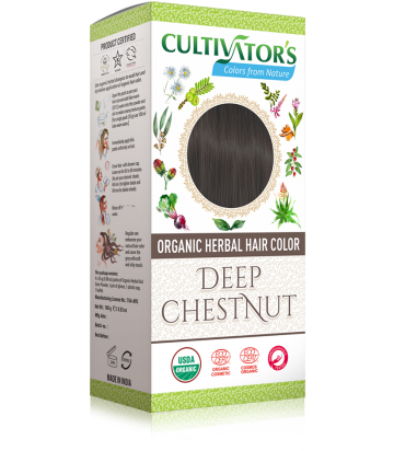 coloration végétale naturelle cultivator cultivators cultivator's deep chesnut cheveux chatain foncé marron, châtain, noir doux, brown, dark brown, Acajou, rouge, color me, bourgogne, hair colour, me, Henné, Manjistha, orcanette, henné violine, violet, couvre cheveux blancs, henna, katam, bio, biologique, chevelure