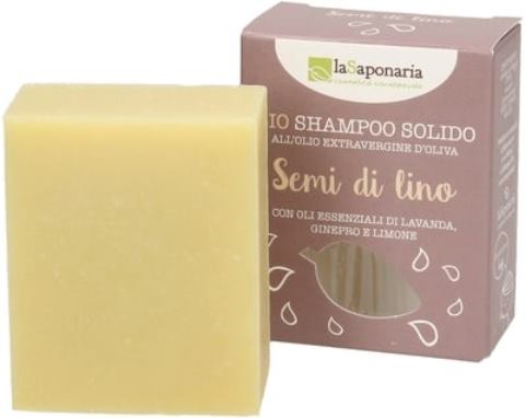 Shampoing Solide Doux à l'Huile de Lin - La Saponaria, tout type de cheveux