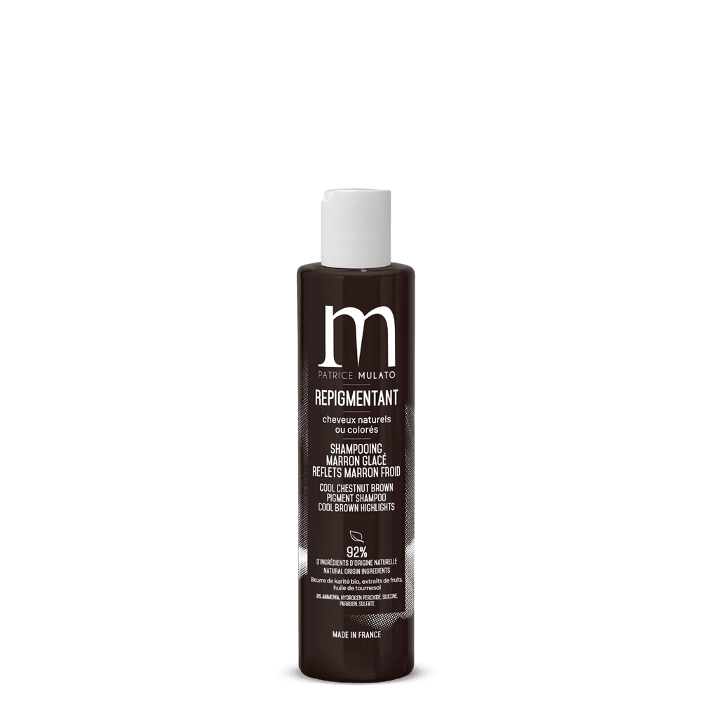 Patrice Mulato Cosmetics, blond vénitien, marron glacé, brun, brune, marron chocolat, froid, soin repigmentant, shampoing repigmentant, masque, soin cheveux, coloration naturelle, rouge cerise venise, ocre havane, sienne brûlée, ombre naturelle, terre bleue, pourpre phénicien, violet, violine, henne, cheveux rouges